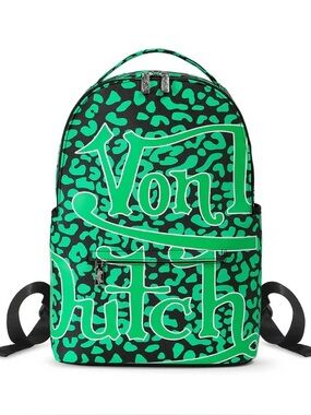 VON DUTCH MEDIUM SIZED GREEN CHEETAH BACKPACK